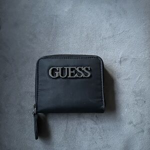 GUESS Black Zip-Around Wallet